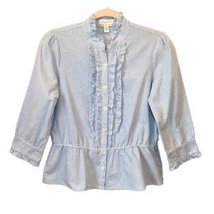 Urban Outfitters Kimchi Blue Striped Ruffle Blouse